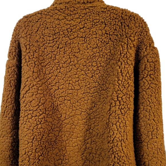 Maurices Burnt Orange Rust Cozy Teddy Sherpa Jacket 5 Snap Closure sz L - Picture 4 of 7